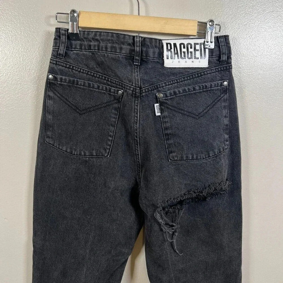 Ragged Priest Butt Cut Jeans Size 28 Washed Black High Rise Slim Straight Leg - Picture 8 of 11